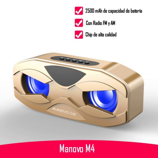 Bocina Bluetooth Manovo M4 Multifunción
