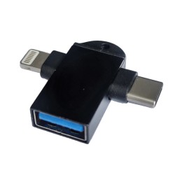 Adaptador USB OTG lightning  + Tipo C